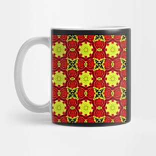 Red Yellow Chrysanthemum Pattern Number 23 Mug